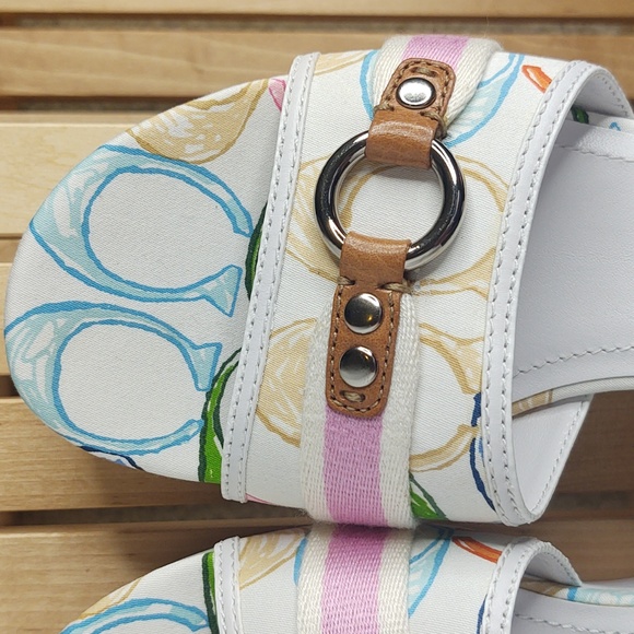 Coach🤍🩷💙💚Fionah Wedge Sandals, 10 M 🆕 - Picture 7 of 14